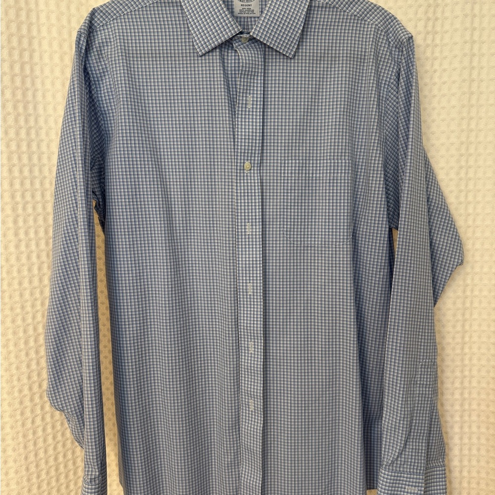 Brooks Brothers Regent Men's Blue Plaid Shirt (16-35)